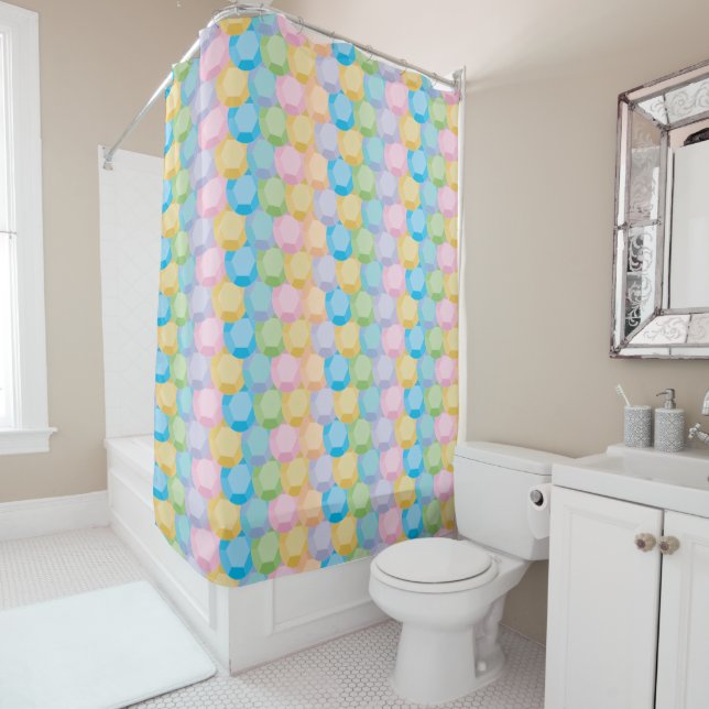 Colourful Sequins Shower Curtain (In Situ)