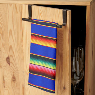 Colourful serape stripes kitchen towel