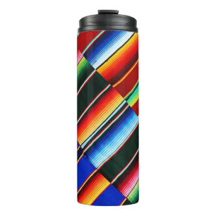 Colourful serape stripes thermal tumbler