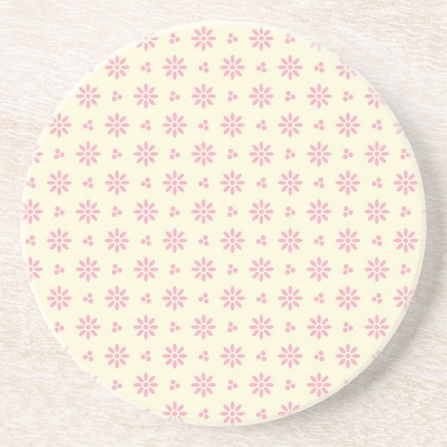 Colourful Series---Eyelet Ecru & Pink coaster (Front)