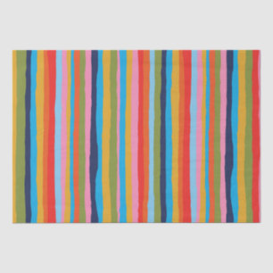 Colourful Serrate Stripes Painted Boho Pattern Tissue Paper