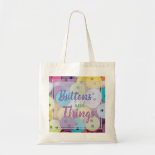 Colourful Sewing Buttons and Crafting Tote Bag