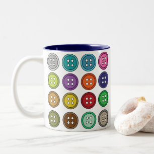 Colourful Sewing Buttons Fashion Tailor  Two-Tone Coffee Mug
