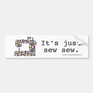 Colourful Sewing Machine Quilt Pattern Bumper Sticker