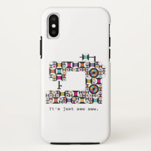 Colourful Sewing Machine Quilt Pattern iPhone X Case