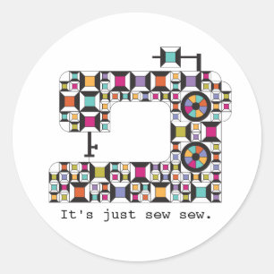 Colourful Sewing Machine Quilt Pattern Stickers