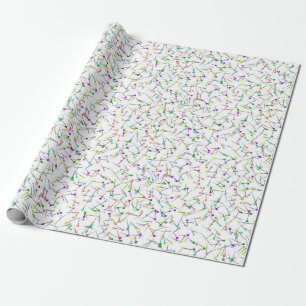 Colourful Sewing Pins White Dressmaker Seamstress Wrapping Paper