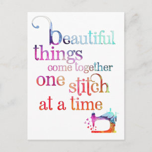 Colourful Sewing Quote Postcard