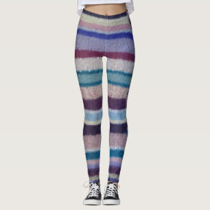 colourful shabby chic knitted bold striped leggings