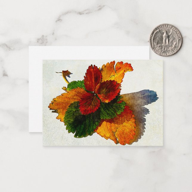 Colourful shades of autumn leaves  card (Front/Back In Situ)