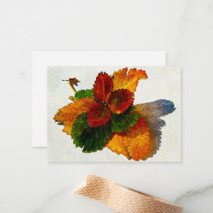 Colourful shades of autumn leaves  card