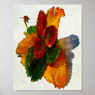 Colourful shades of autumn leaves poster