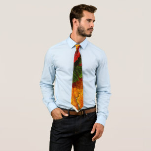 Colourful shades of autumn leaves   tie