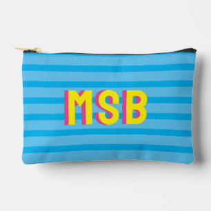 Colourful Shadow Block Monogram, Custom Text Accessory Pouch