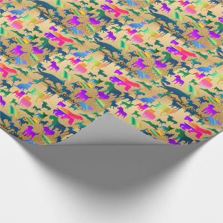 Colourful Shadow Dogs Wrapping Paper