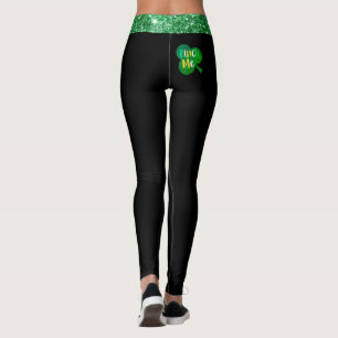 Colourful Shamrock with Pinch Me Print Stretchy Leggings