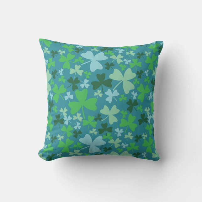 Colourful Shamrocks Cushion (Front)