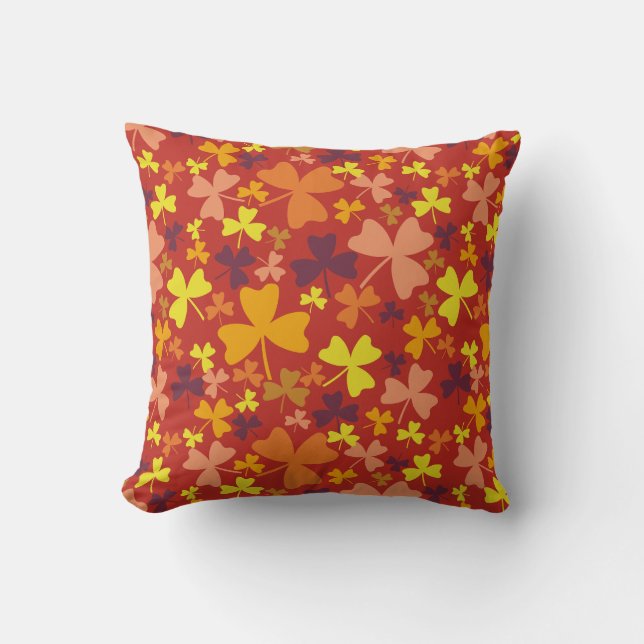 Colourful Shamrocks Cushion (Front)