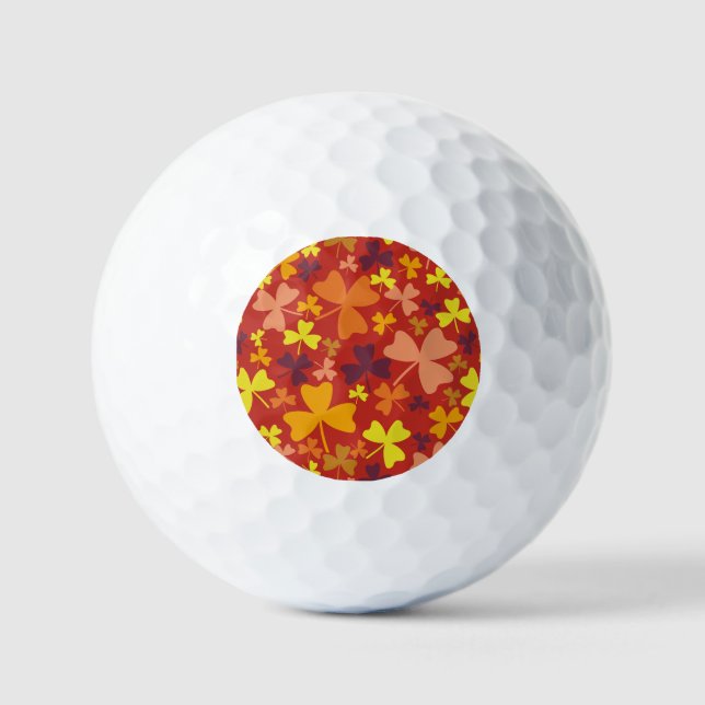 Colourful Shamrocks Golf Balls (Front)