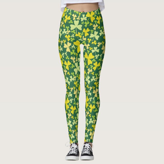 Colourful Shamrocks Leggings (Front)