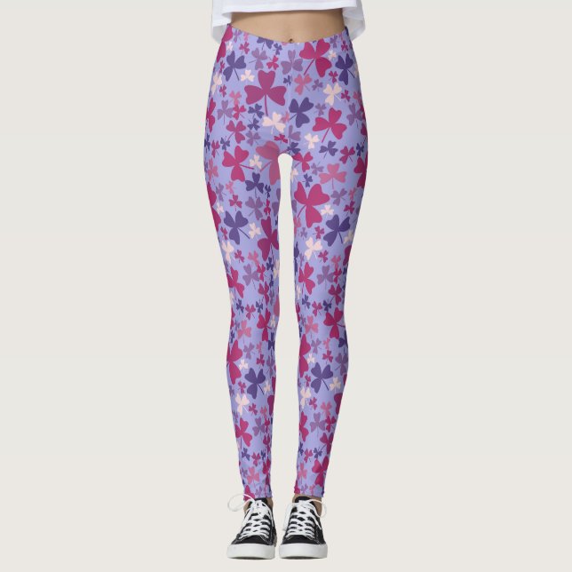 Colourful Shamrocks Leggings (Front)