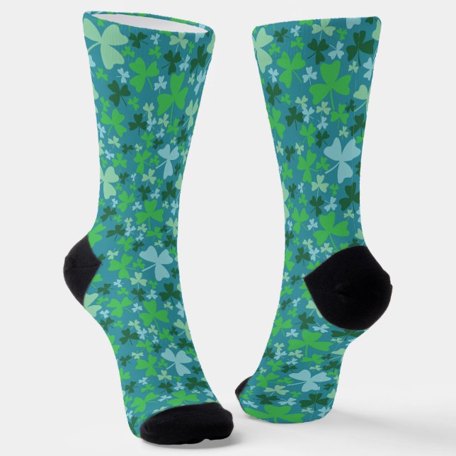 Colourful Shamrocks Socks (Angled)