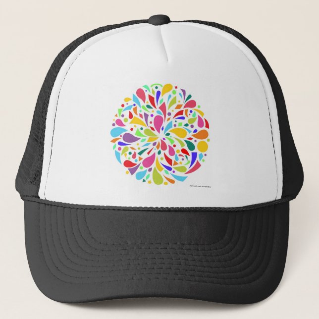 Colourful Shape Burst Trucker Hat (Front)