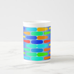 Colourful shapes abstract design bone china mug