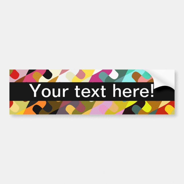 Colourful shapes abstract design bumper sticker (Front)