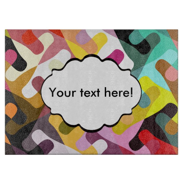 Colourful shapes abstract design cutting board (Front)