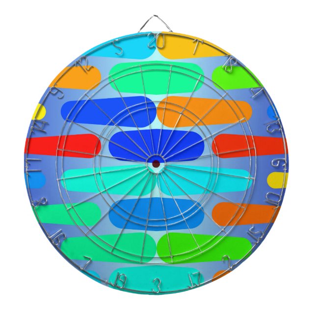 Colourful shapes abstract design dartboard (Front)