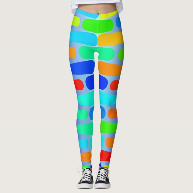 Colourful shapes abstract design leggings (Front)