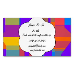 Colourful shapes abstract design 	Magnetic business card