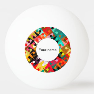 Colourful shapes abstract design ping pong ball