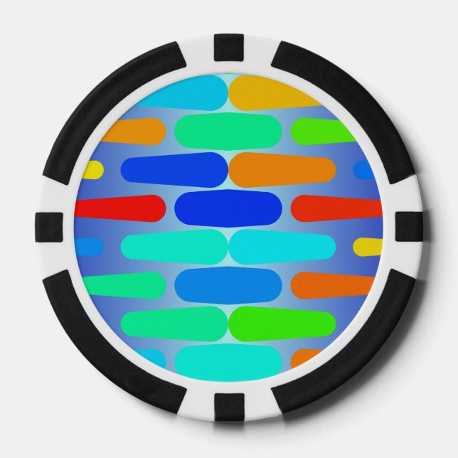 Colourful shapes abstract design poker chips (Front)