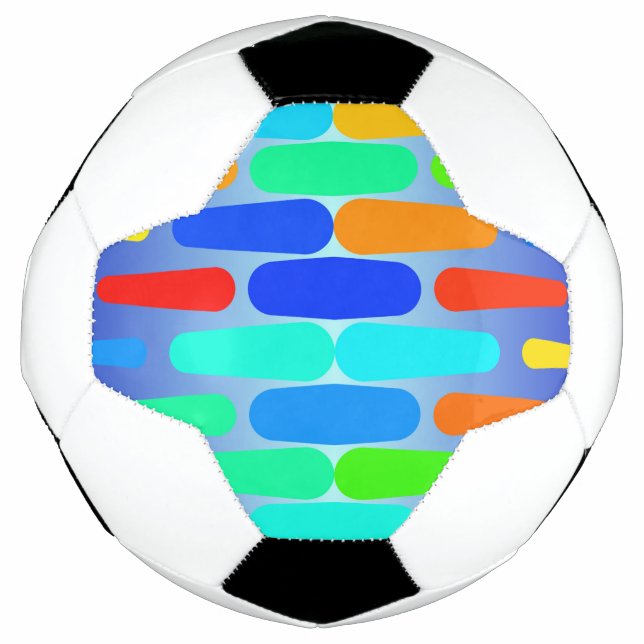 Colourful shapes abstract design soccer ball (Front)