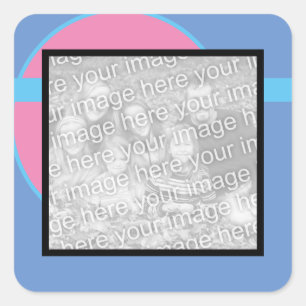 Colourful Shapes Add Your Photo Square Sticker