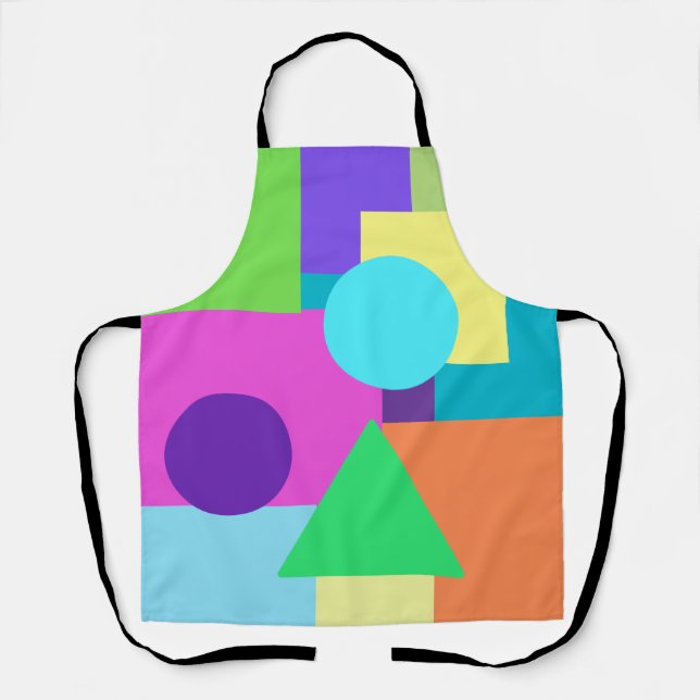Colourful Shapes Colour Block Apron (Front)