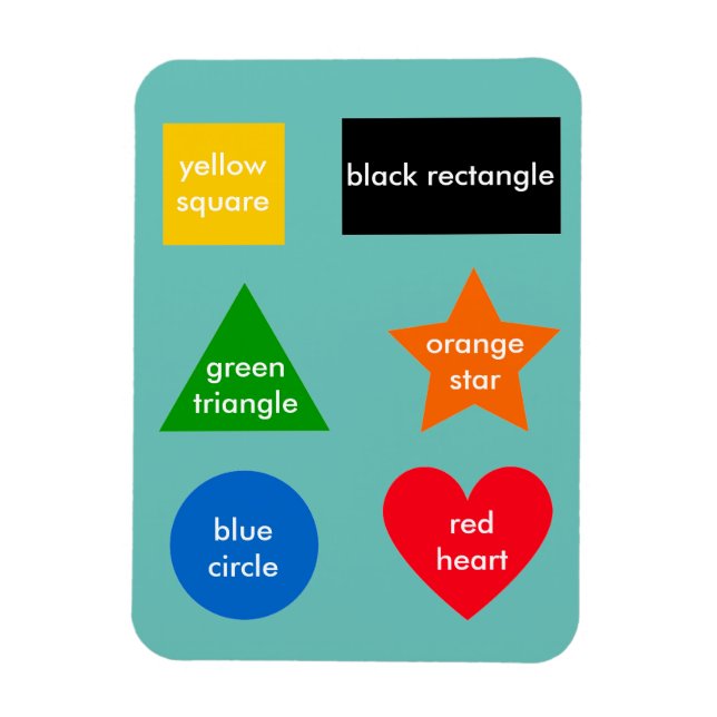 Colourful Shapes Colours Words Learning Teaching Magnet (Vertical)