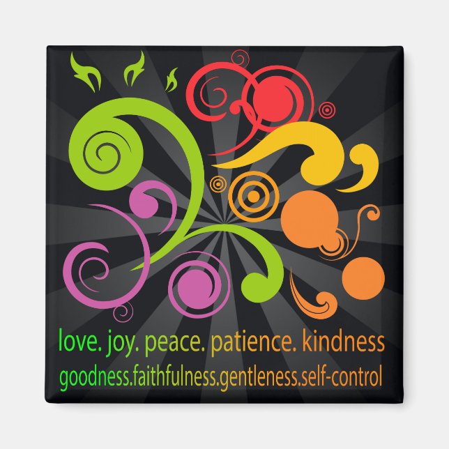 Colourful Shapes, Fruit of the Spirit Magnet (Front)