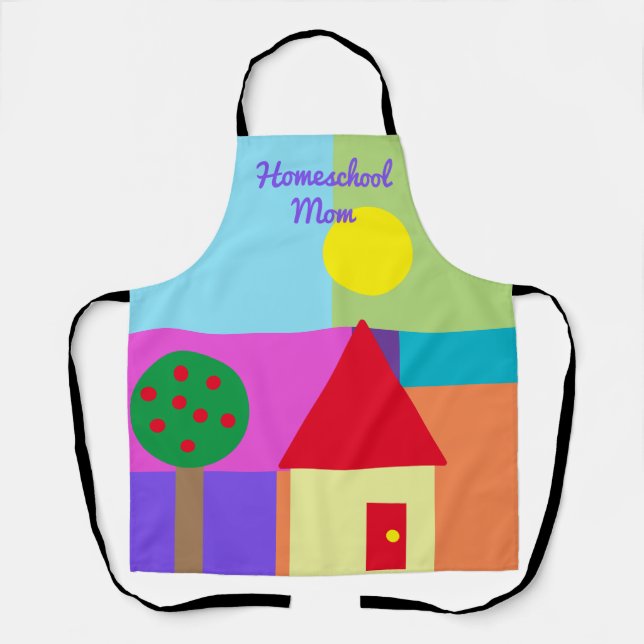 Colourful Shapes Homeschool Mum Apron (Front)
