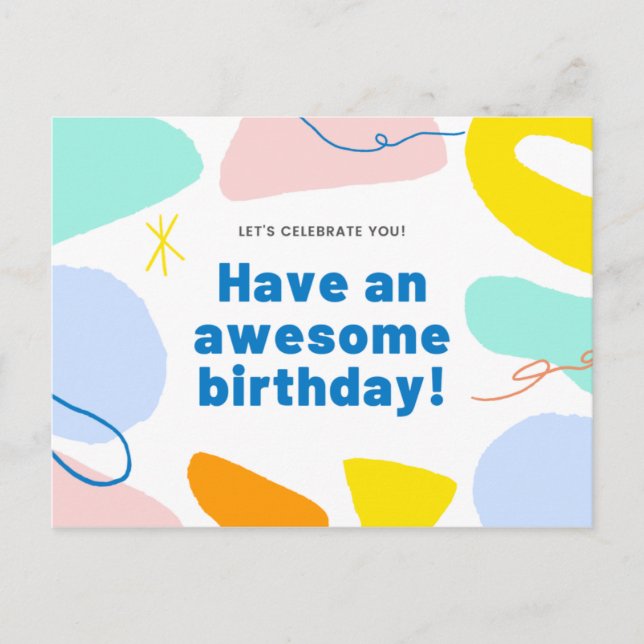 Colourful Shapes Pastel Postcard (Front)