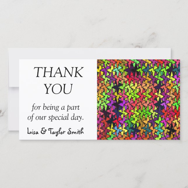 Colourful shapes pattern thank you card (Front)