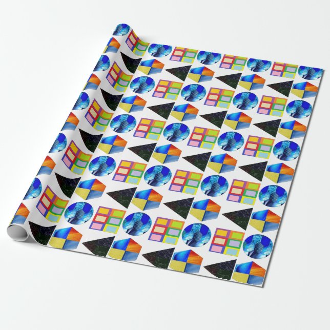 Colourful Shapes Wrapping Paper (Unrolled)