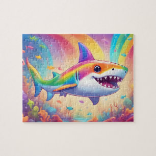 Colourful shark jigsaw puzzle