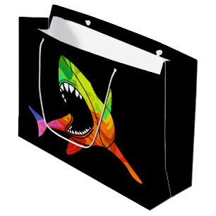 Colourful Shark Large Gift Bag
