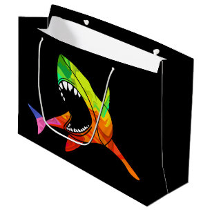 Colourful Shark Large Gift Bag