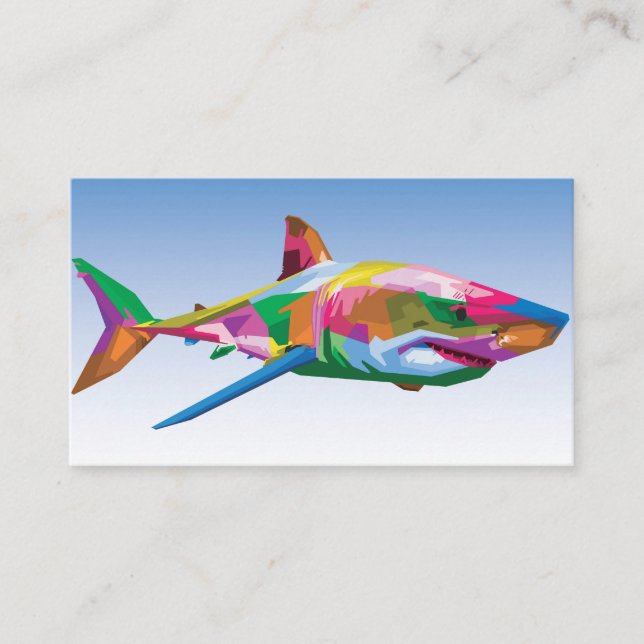 Colourful shark pop art enclosure card (Front)