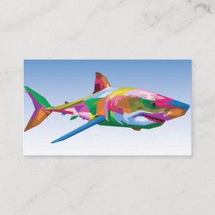 Colourful shark pop art enclosure card