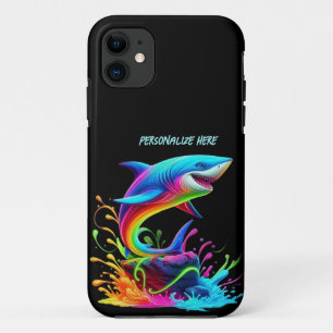 Colourful Shark Splash iPhone 11 Case